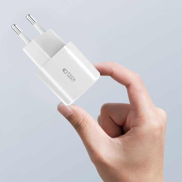 C20W mini USB-C PD 20W / USB-A QC 3.0 sienas lādētājs - melns