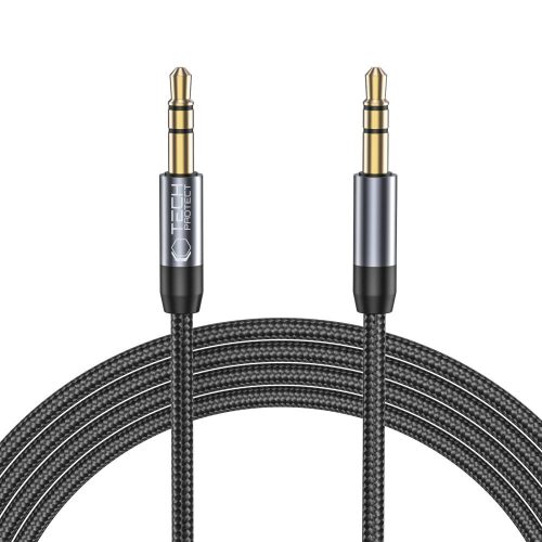 AUX audio kabelis ar mini ligzdu 3,5 mm, 1,5 m, melns