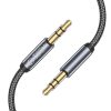 AUX audio kabelis ar mini ligzdu 3,5 mm, 1,5 m, melns