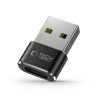 USB-A (vīriešu) - USB-C (sieviešu) adapteris - melns