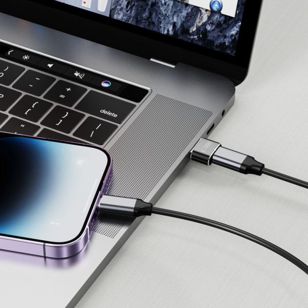 USB-A (vīriešu) - USB-C (sieviešu) adapteris - melns