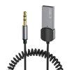 AUX audio adapteris ar mini ligzdu 3,5 mm (vīriešu) - Bluetooth - pelēks