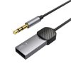 AUX audio adapteris ar mini ligzdu 3,5 mm (vīriešu) - Bluetooth - pelēks
