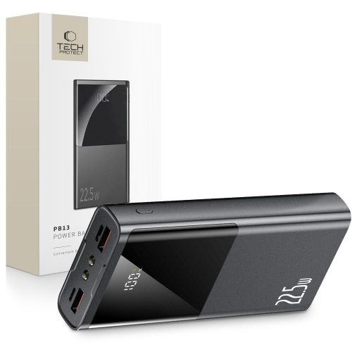 Powerbank PB13 20000mAh USB-A USB-C iPhone Lightning ar USB-C - USB-A 22.5W kabeli - pelēks