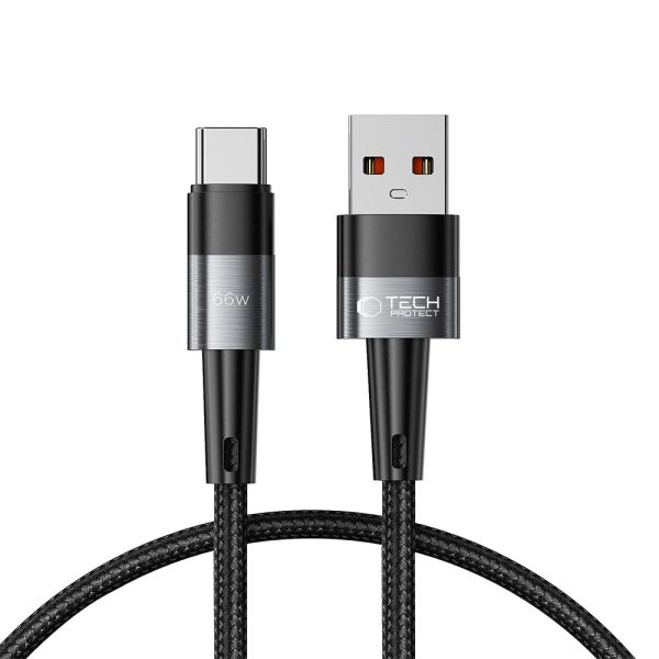 USB-C - USB-A 66W 6A 0,25 m kabelis - pelēks