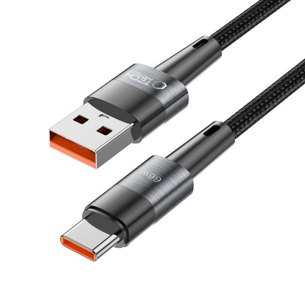 USB-C - USB-A 66W 6A 0,25 m kabelis - pelēks