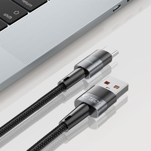 USB-C - USB-C 66W 6A 2m kabelis - pelēks