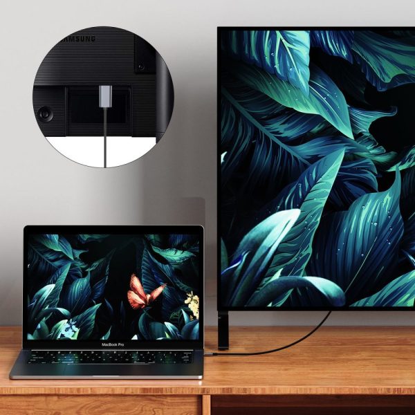USB-C - HDMI 4K 60Hz 2m kabelis - melns