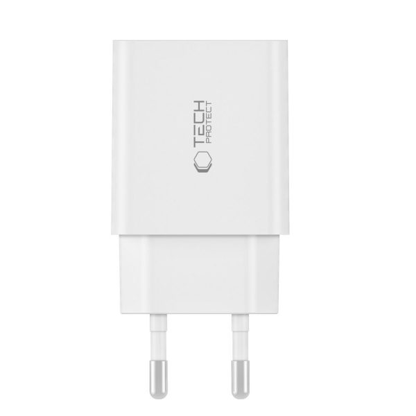 2x USB-C PD 35W sienas lādētājs - balts
