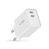 2x USB-C PD 35W sienas lādētājs - balts