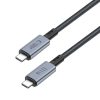 Ātrdarbīgs USB-C 4.0 PD 240W 8K 40Gbps 1m kabelis - pelēks