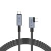 Kabelis leņķveida un taisns USB-C 4.0 PD 240W 8K 40Gbps 1.5m - pelēks