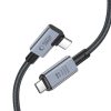 Kabelis leņķveida un taisns USB-C 4.0 PD 240W 8K 40Gbps 1.5m - pelēks