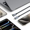Kabelis leņķveida un taisns USB-C 4.0 PD 240W 8K 40Gbps 1.5m - pelēks