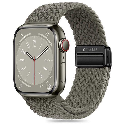 Apple Watch Band 4 / 5 / 6 / 7 / 8 / 9 / SE / Ultra 1 / 2 (42 / 44 / 45 / 49 mm) neilona magnēts - zaļš