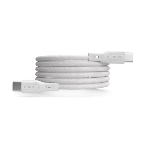 USB-C 60W magnētiskais kabelis USB 1m - balts