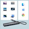 6in1 centrmezgls USB-A USB-C DisplayPort HDMI sadalītājs - pelēks