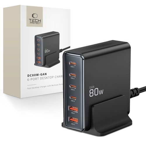Ierīču uzlādes stacija 4x USB-C 2x USB-A 80W