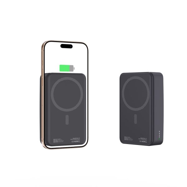 Powerbank 20000mAh ar MagSafe USB-C kabeli 30cm - melns