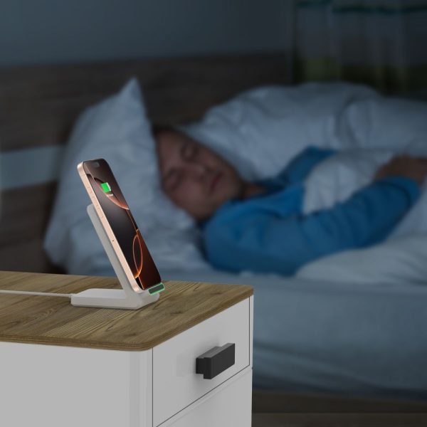 Bezvadu viedtālruņa lādētājs statīva formā 15W - balts