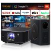 FullHD 1080p LCD multimediju projektors ar JBL skaļruņiem un WiFi BT zemfrekvences skaļruni K3 Pro - melns