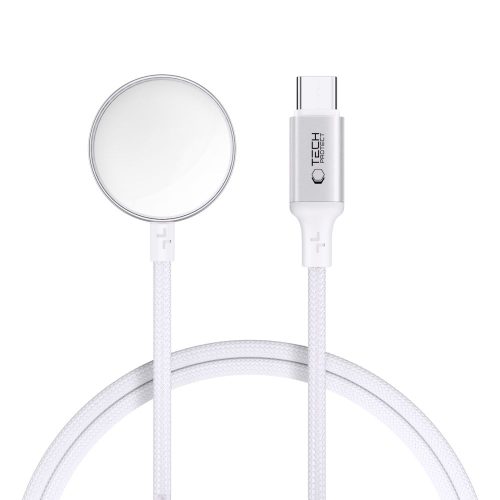 Induktīvā lādētāja adapteris Apple Watch pulksteņam USB-C 3W 1m - balts