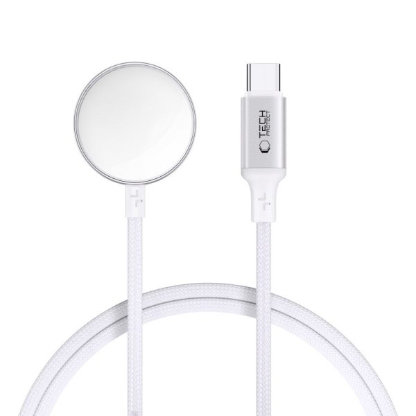 Induktīvā lādētāja adapteris Apple Watch pulksteņam USB-C 3W 1m - balts