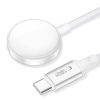 Induktīvā lādētāja adapteris Apple Watch pulksteņam USB-C 3W 1m - balts