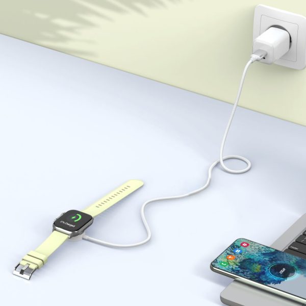 Induktīvā lādētāja adapteris Apple Watch pulksteņam USB-C 3W 1m - balts