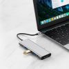 9in1 centrmezgla adapteris USB-C USB-A HDMI SD TF PD 100W mini ligzda 3.5 4K 60Hz - pelēks