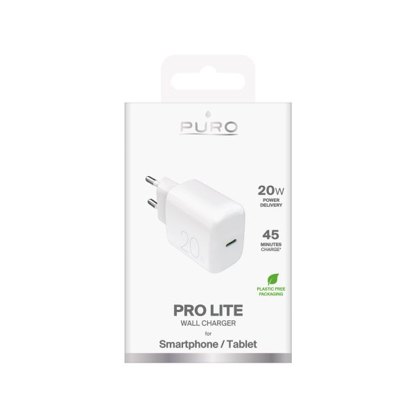 PROLITE 20W USB-C sienas lādētājs - balts
