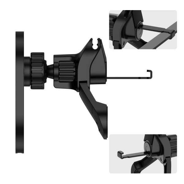 Magnētiskais automašīnas viedtālruņu turētājs uz gaisa atveres MagSafe - melns