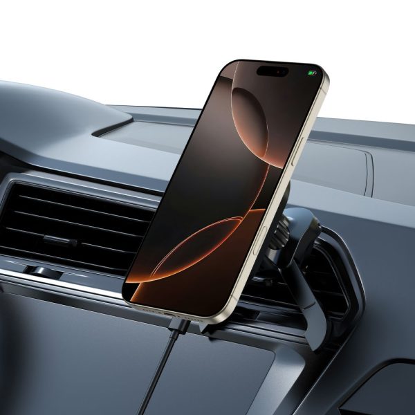 Magnētiskais automašīnas viedtālruņu turētājs uz gaisa atveres MagSafe - melns