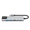 6in1 centrmezgla adapteris USB-C USB-A HDMI RJ45 4K 30Hz PD 100W - pelēks