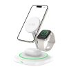 3-in-1 induktīvais lādētājs viedtālrunim, viedpulkstenim un austiņām Magnetic MagSafe - balts