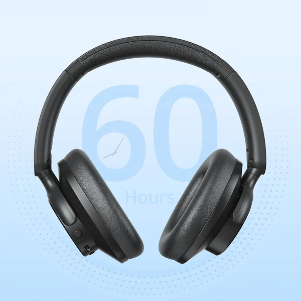 Hibrīda ANC SOUNFII Q20S bezvadu aktīvās trokšņu slāpēšanas austiņas - melnas