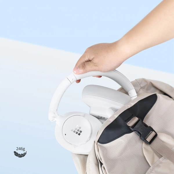 Hibrīda ANC SOUNFII Q20S bezvadu aktīvās trokšņu slāpēšanas austiņas - baltas