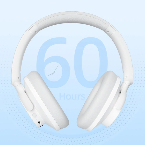 Hibrīda ANC SOUNFII Q20S bezvadu aktīvās trokšņu slāpēšanas austiņas - baltas