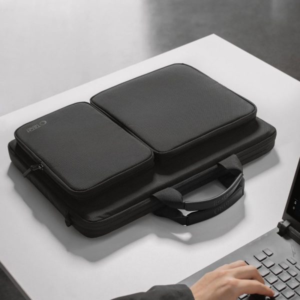17 collu klēpjdatora soma un aksesuāri 44x31x7 cm - melna