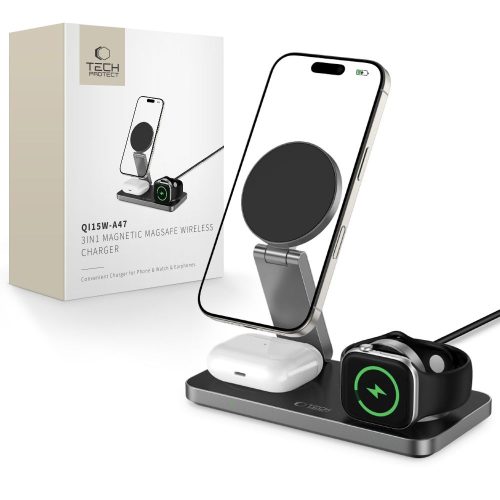 1029491-1-ladowarka-indukcyjna-3w1-do-smartfona-smartwatcha-tech-protect-hurtownia-dropshipping.jpg 3-in-1 induktīvais lādētājs viedtālrunim, viedpulkstenim, austiņām ar USB-C kabeli - melns