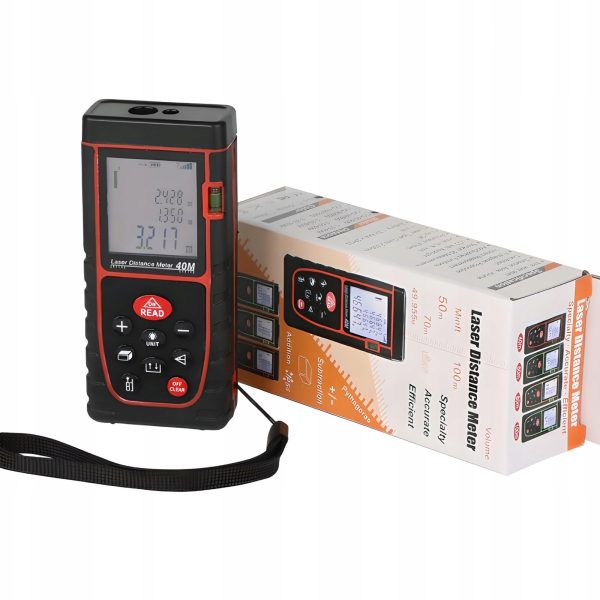 Tālmērs, lāzera attāluma mērītājs, līmeņrādis, atmiņa, 40 m