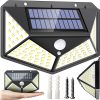 Saules āra dārza lampa ar krēslas kustības sensoriem, 100 LED