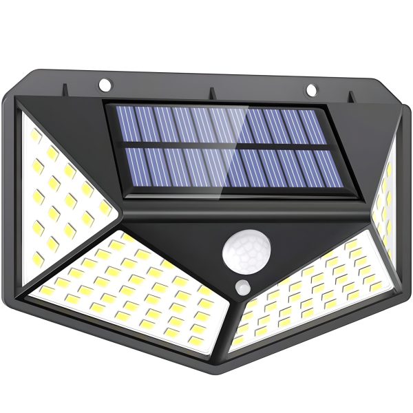 Saules āra dārza lampa ar krēslas kustības sensoriem, 100 LED