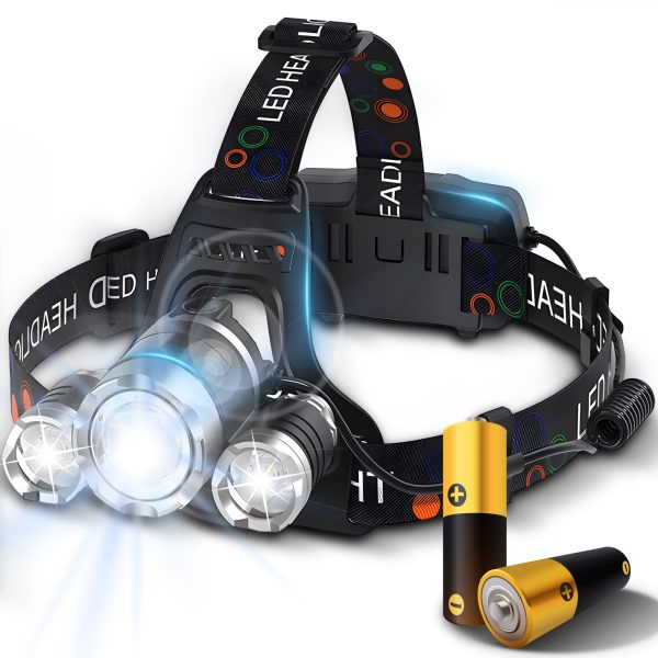 Ar baterijām darbināms lukturītis, 4 režīmi, 3 gaismas diodes