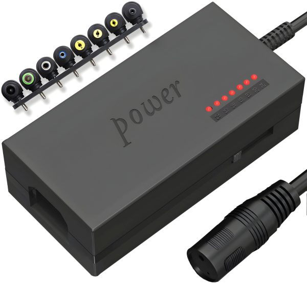 Universāls klēpjdatora lādētājs ar barošanas bloku, 8 uzgaļi, 96 W