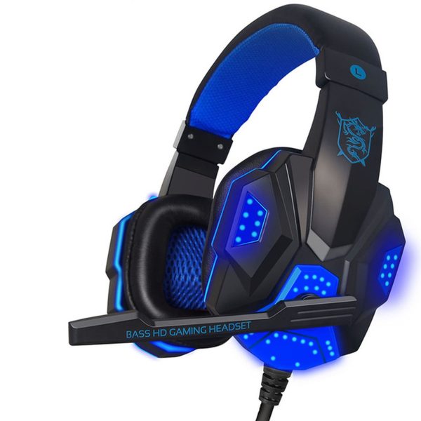 Vadu spēļu austiņas ar mikrofonu spēlētājiem, USB LED