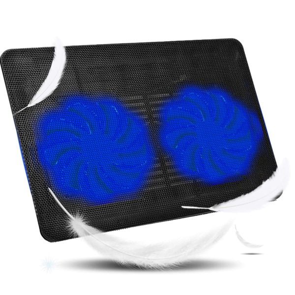 Klēpjdatora dzesēšanas paliktnis ar 2 LED ventilatoriem 12-15.4''