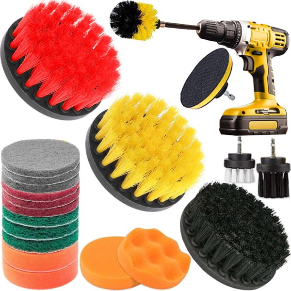 Skrūvgriežu birstes un tīrīšanas spilventiņi - 22 daļu komplekts