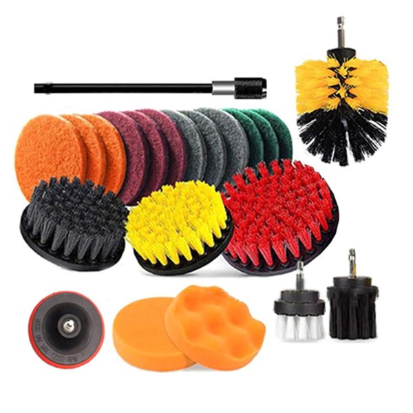 Skrūvgriežu birstes un tīrīšanas spilventiņi - 22 daļu komplekts