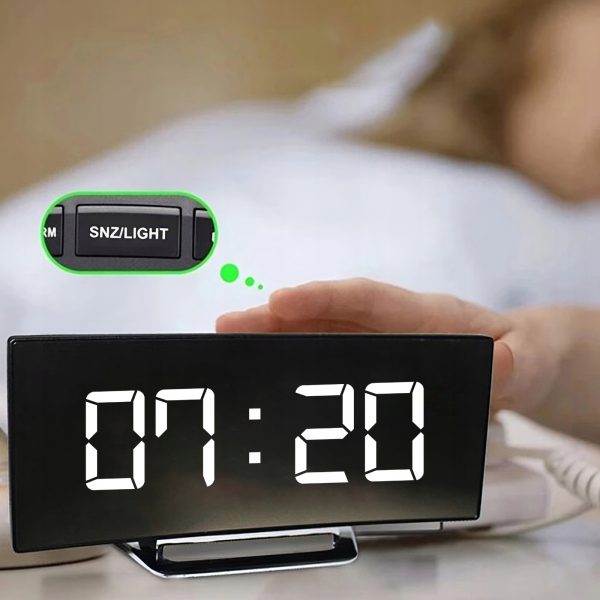 Elektronisks modinātājs ar termometru, datumu, LED spoguli